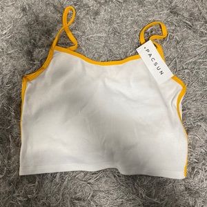 White and orange top from Pacsun!perfect for the summertime and brand new w tags